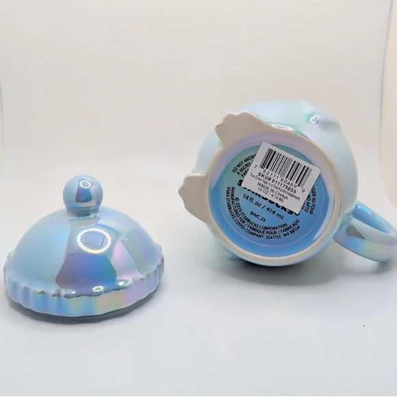 Starbucks Iridescent Blue Ceramic 14oz Penguin Mug BNWT - Picture 7 of 7